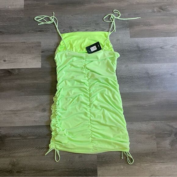 Fashion Nova Mesh Mini Dress NEW Neon Green Party 2X - Picture 7 of 12